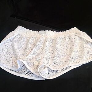 OP white lace beach, swim shorts